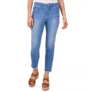 Vince Camuto plus size light wash skinny leg frayed edge denim jeans Sz 14W